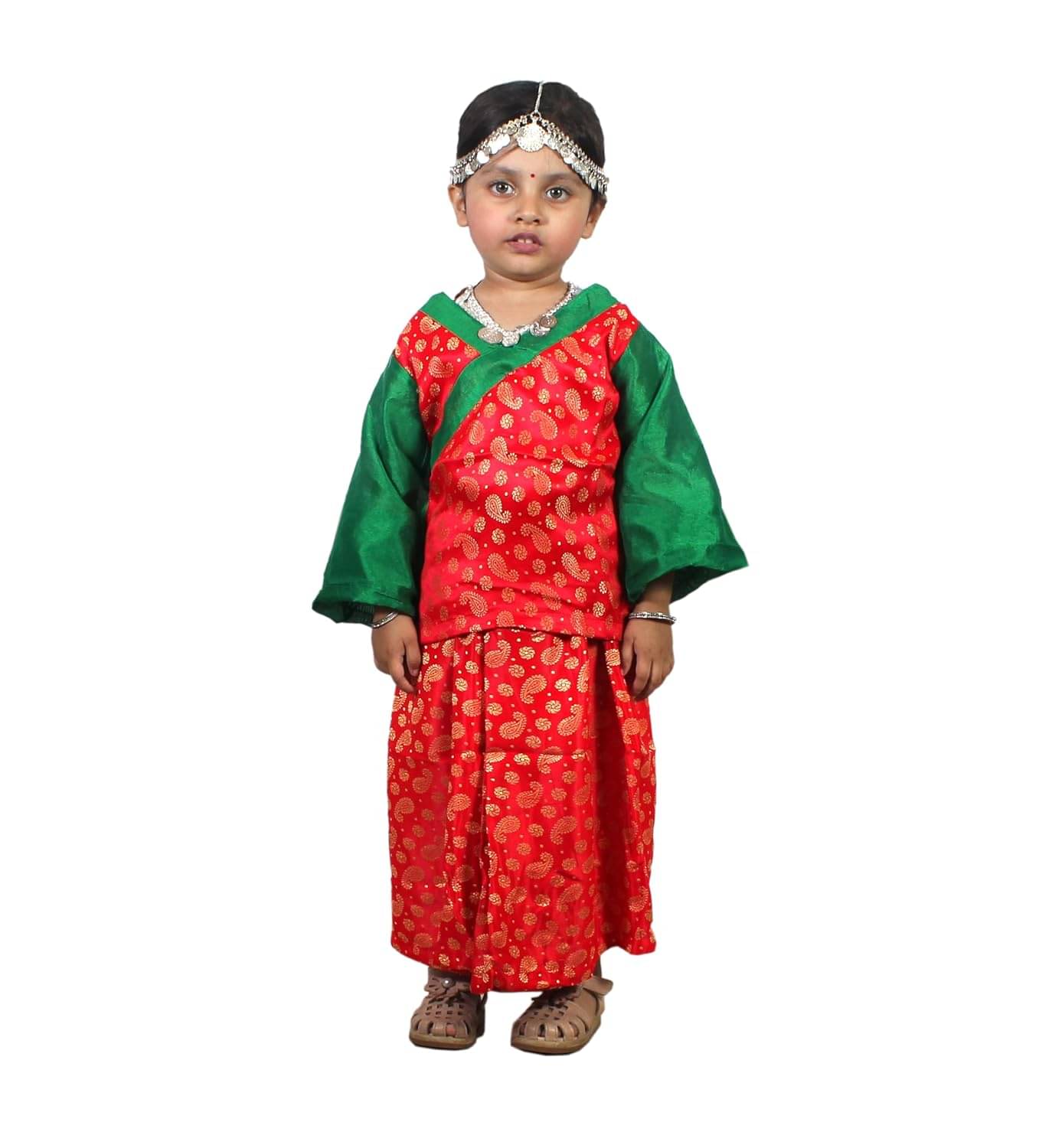 Kaku Fancy Dresses Indian State Ethnic Wear Dance Costume for Kids -Multicolor, 5-6 Years, For Girls Kaku Fancy Dresses Indian State Ethnic Wear Dance Costume for Kids -Multicolor, 5-6 Years, For Girls