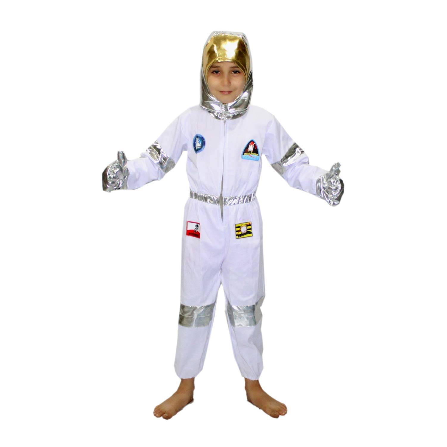     			Kaku Fancy Dresses Space Astronaut Cosplay Costume -White, 10-12 Years, For Boys & Girls