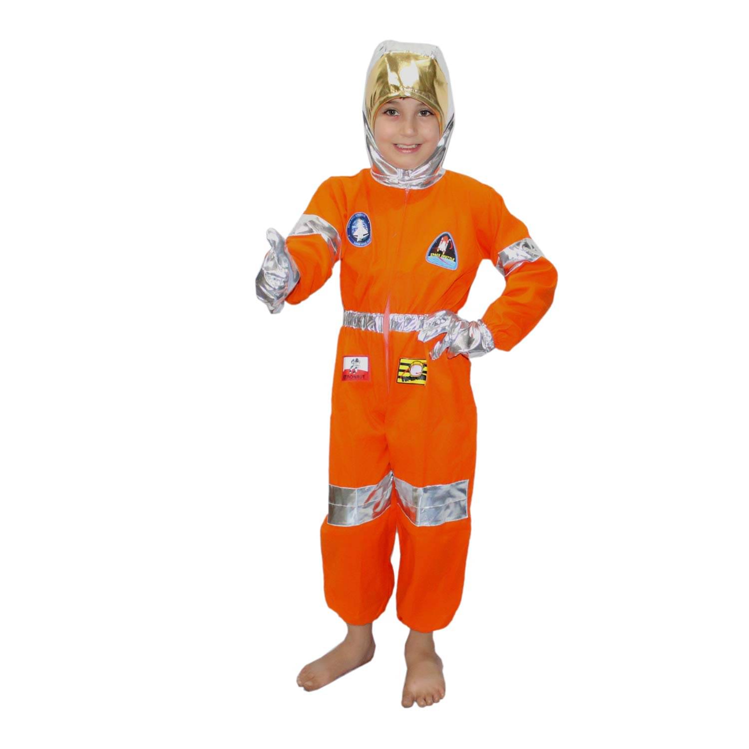     			Kaku Fancy Dresses Space Astronaut Cosplay Costume -Orange, 10-12 Years, For Boys & Girls