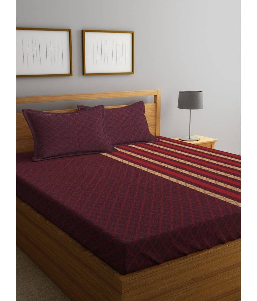 Klotthe Cotton 1 Double King Bedsheet with 2 Pillow Covers ( Maroon ) Klotthe Cotton 1 Double King Bedsheet with 2 Pillow Covers ( Maroon )