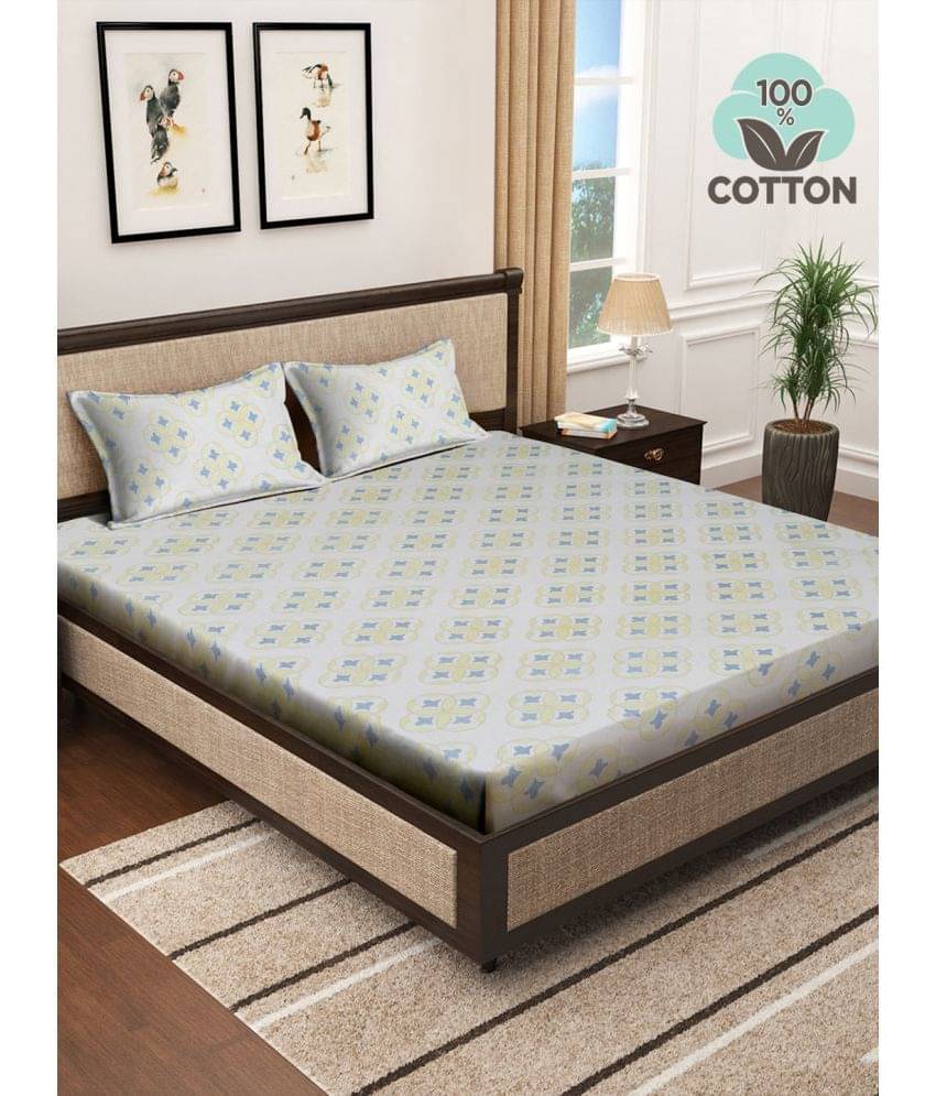     			Klotthe Cotton 1 Double King Bedsheet with 2 Pillow Covers ( Multicolor )