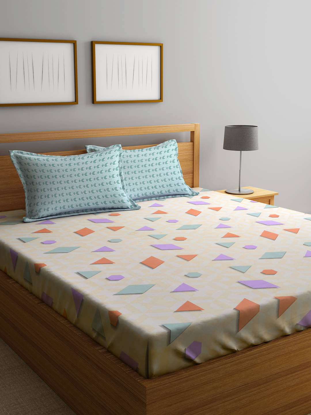     			Klotthe Poly Cotton 1 Double King Bedsheet with 2 Pillow Covers ( Peach )