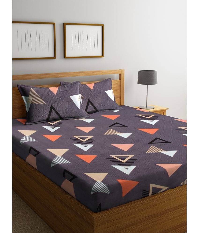     			Klotthe Poly Cotton 1 Double King Bedsheet with 2 Pillow Covers ( Purple )
