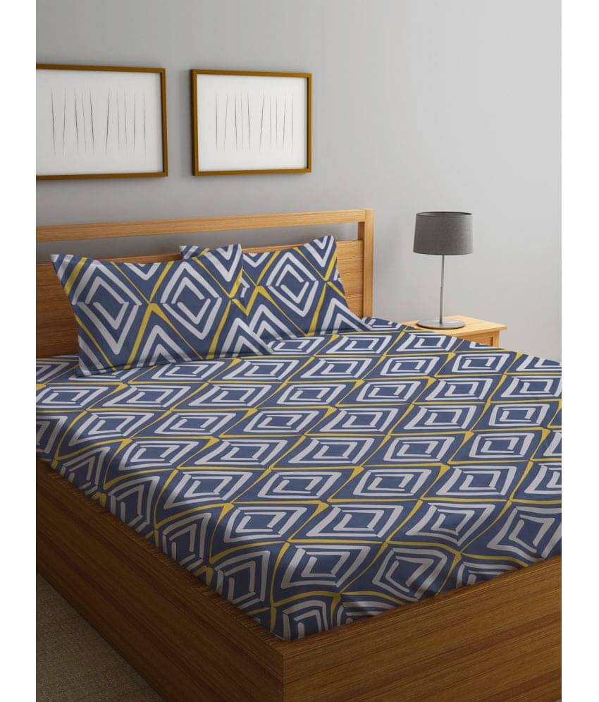     			Klotthe Poly Cotton 1 Double King Bedsheet with 2 Pillow Covers ( Multicolor )