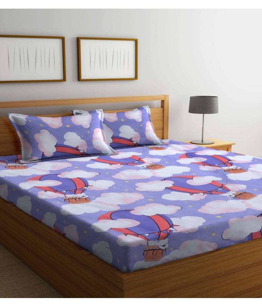 Klotthe Poly Cotton 1 Double King Bedsheet with 2 Pillow Covers ( Indigo )     			Klotthe Poly Cotton 1 Double King Bedsheet with 2 Pillow Covers ( Indigo )