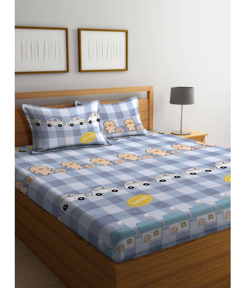     			Klotthe Poly Cotton 1 Double King Bedsheet with 2 Pillow Covers ( Multicolor )