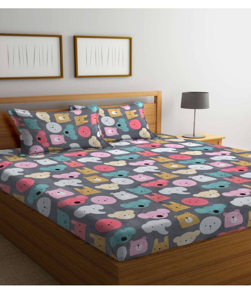 Klotthe Poly Cotton 1 Double King Bedsheet with 2 Pillow Covers ( Multicolor ) Klotthe Poly Cotton 1 Double King Bedsheet with 2 Pillow Covers ( Multicolor )
