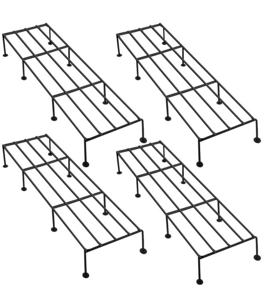     			Leafy Tales Black Metal Planter Stand ( Pack of 4 )