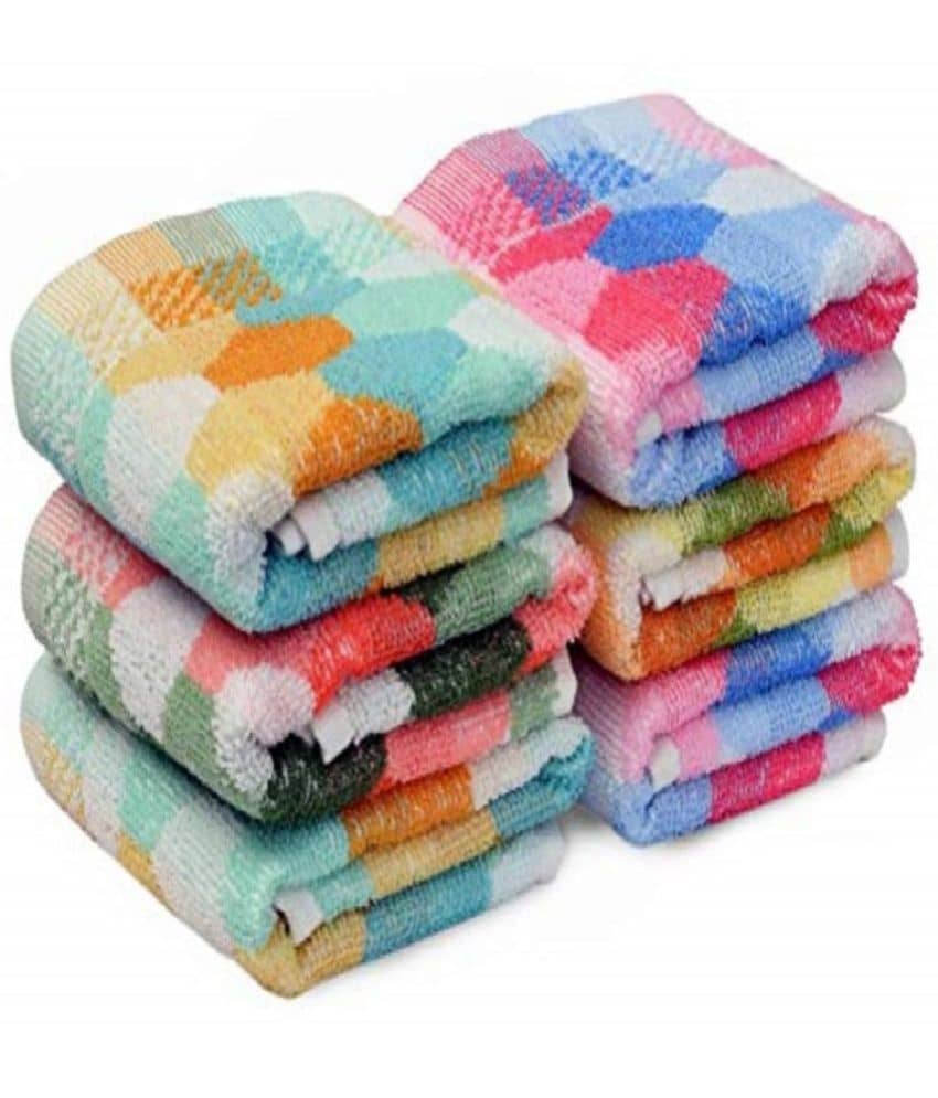 MAHALUXMI COLLECTION Cotton Blend Colorblock Hand Towel 301-350 ( Pack of 6 ) - Multicolor - Towels | Buy online on ZillyBuy