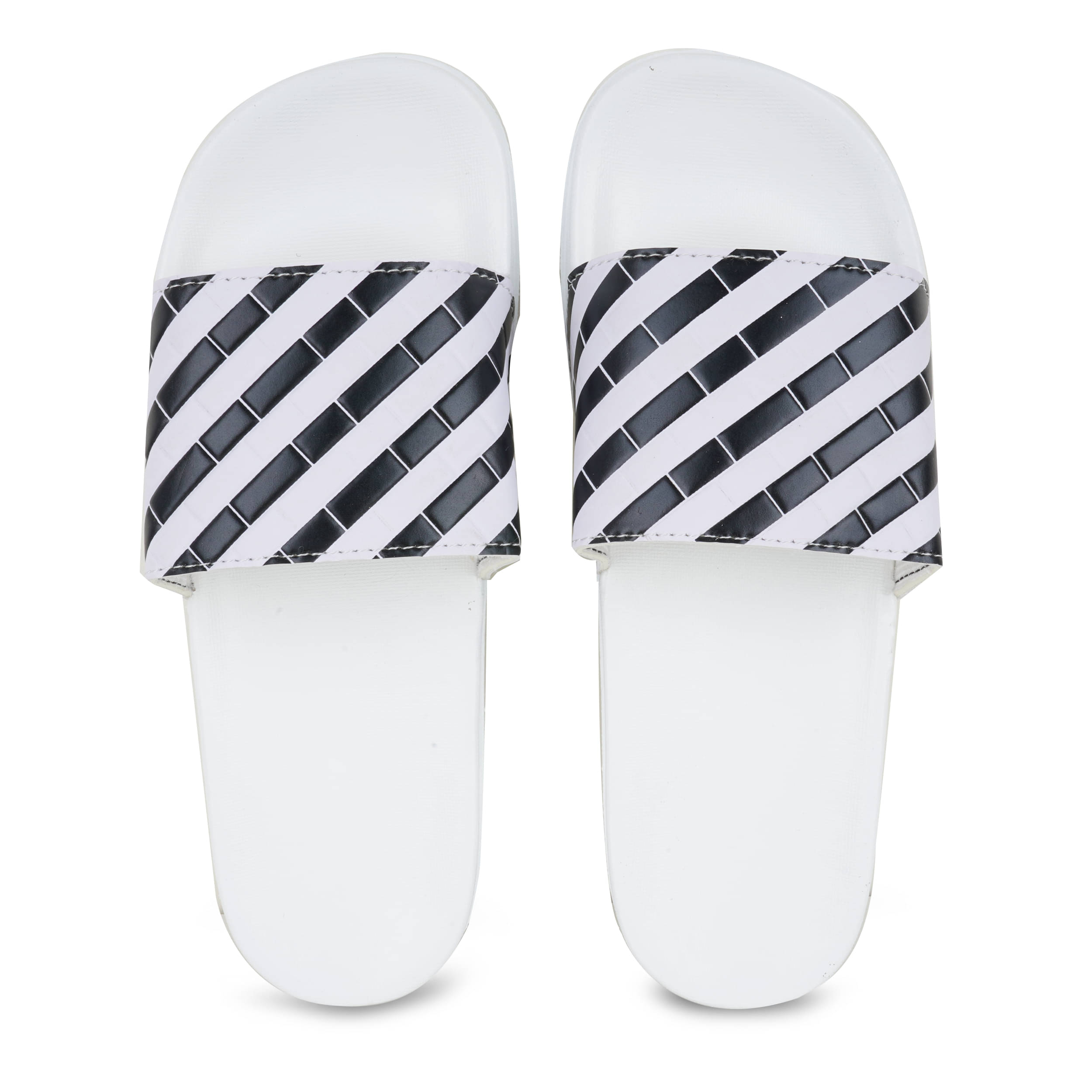     			Monoction White Men's Slide Flip Flop