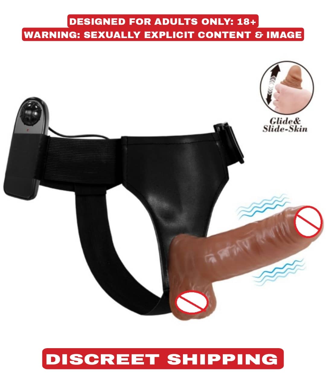NAUGHTY TOY 7 INCH CHOCOLATE STRAP ON ARTIFICIAL BIG HOLLOW PENIS DILDO WITH BELT SEX TOY FOR WOMEN BY KAMAHOUSE (LOW PRICE)