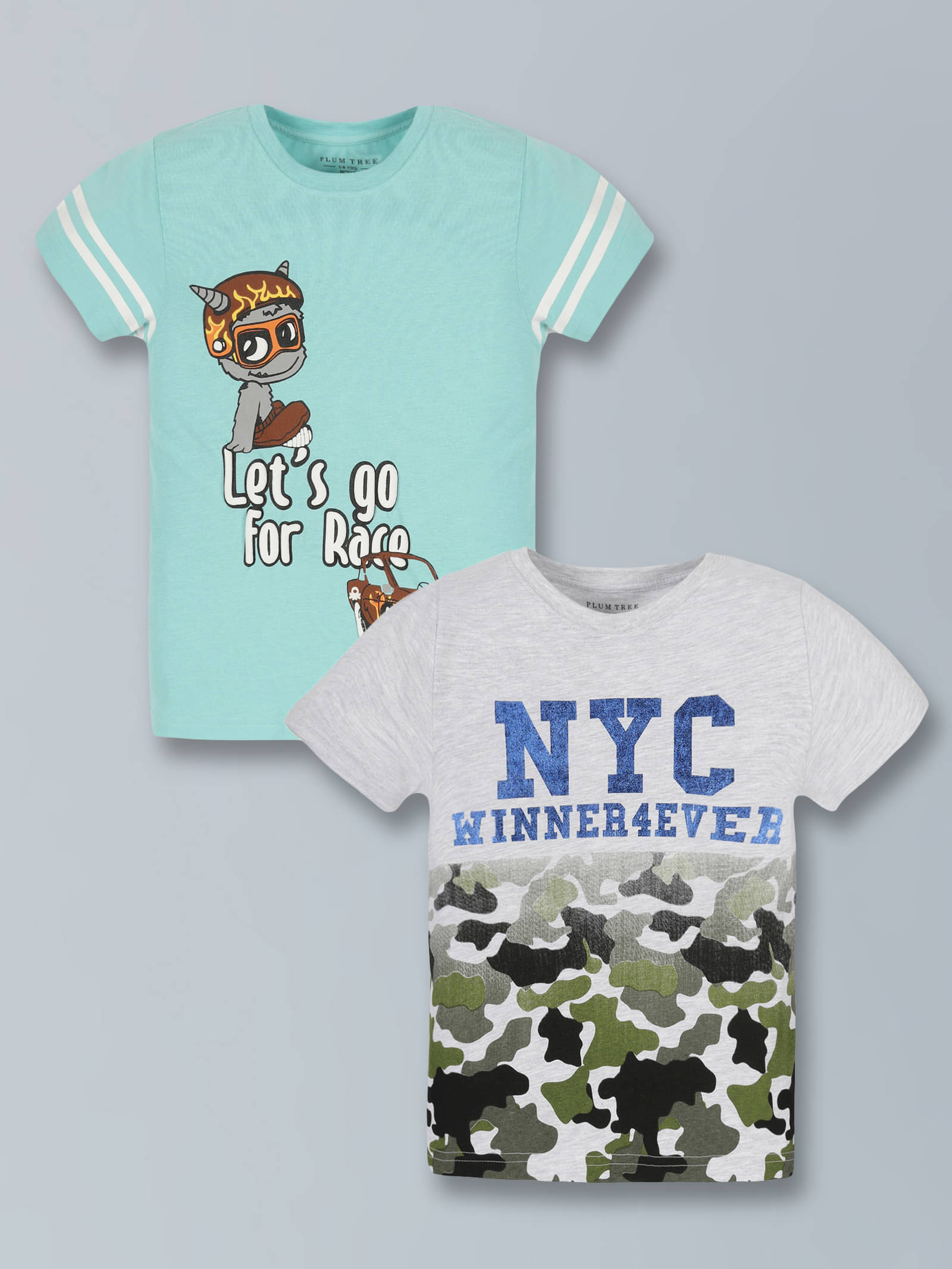    			PLUM TREE Pack of 1 Boys Cotton T-Shirt ( Grey Melange )