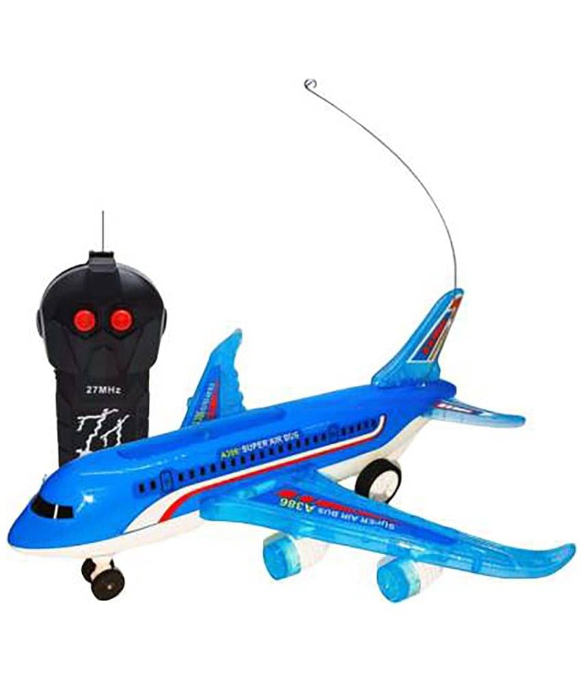     			RAINBOW RIDERS 2CH A386 Rc Air Bus with Full Body Lights and Sound Universal Wheel Plane Toy for Boys & Girls Age 2, 3, 4, 5, 6, 7, 8 Multicolour Musical Battery Operated Toy (Plane Does not Fly only Runs on Ground)