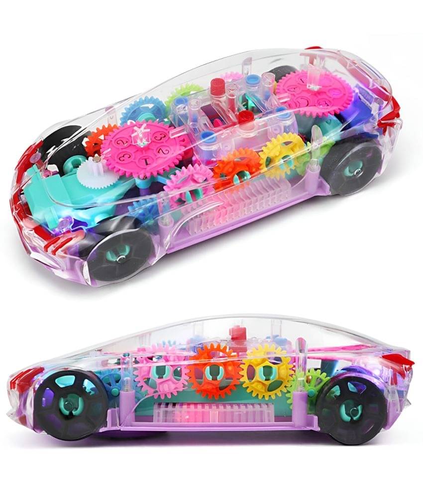     			RAINBOW RIDERS Transparent Concept 360 Degrees Rotating Concept Racing Car with 3D Flashing LED Lights Musical Vehicles Toy for Girls & Boys Age 2, 3, 4, 5, 6, 7, 8 Plastic  Multicolour Battery Operated Kids Transparent Toy (Concept Car)