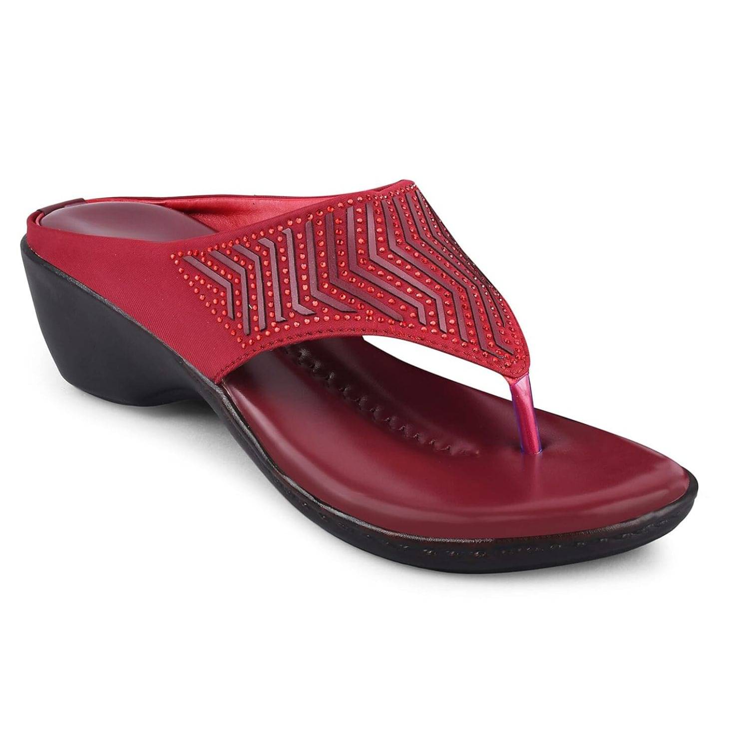 Stepee Maroon Women's Slip On Heels Stepee Maroon Women's Slip On Heels