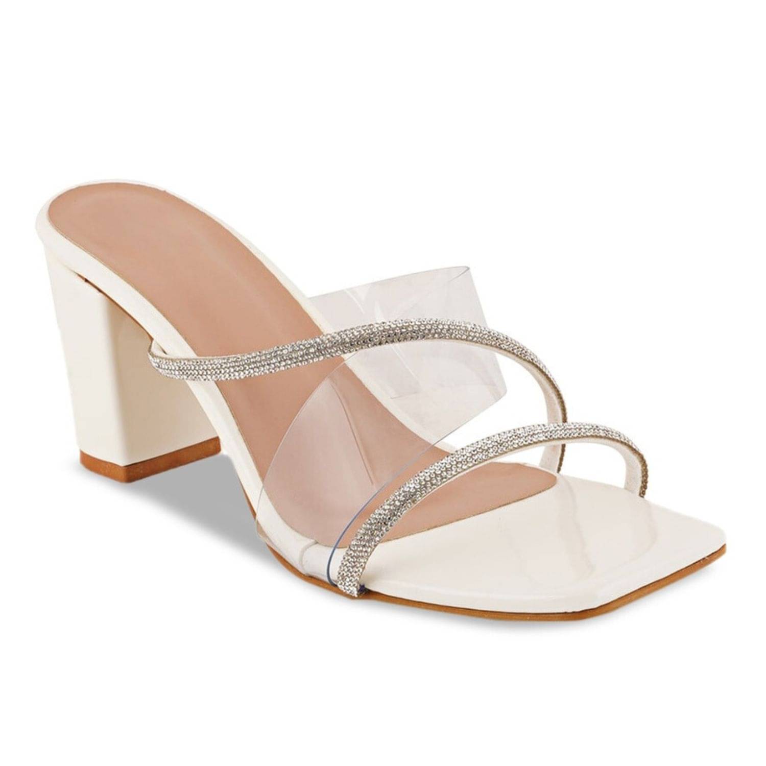 Stepee White Women's Slip On Heels Stepee White Women's Slip On Heels