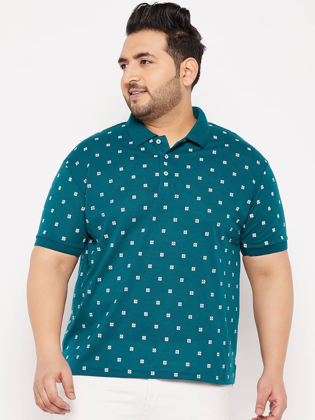 The Million Club Pack of 1 Cotton Blend Regular Fit Printed Half Sleeves Men's Polo T Shirt ( Teal Blue ) The Million Club Pack of 1 Cotton Blend Regular Fit Printed Half Sleeves Men's Polo T Shirt ( Teal Blue )