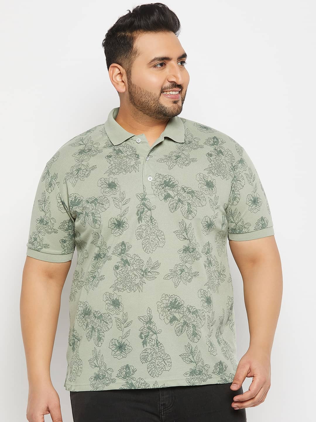 The Million Club Pack of 1 Cotton Blend Regular Fit Printed Half Sleeves Men's Polo T Shirt ( Sea Green )