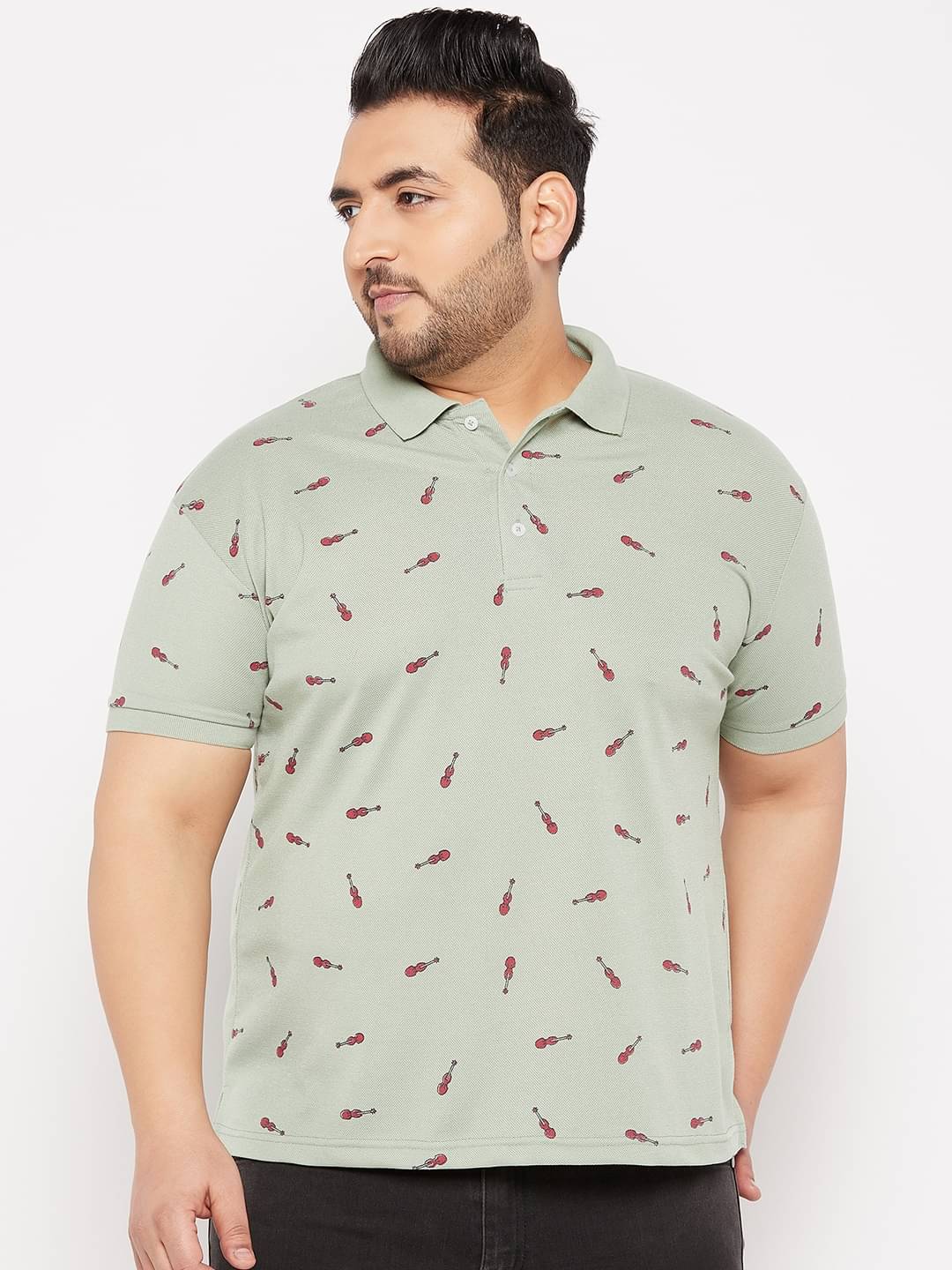     			The Million Club Pack of 1 Cotton Blend Regular Fit Printed Half Sleeves Men's Polo T Shirt ( Sea Green )