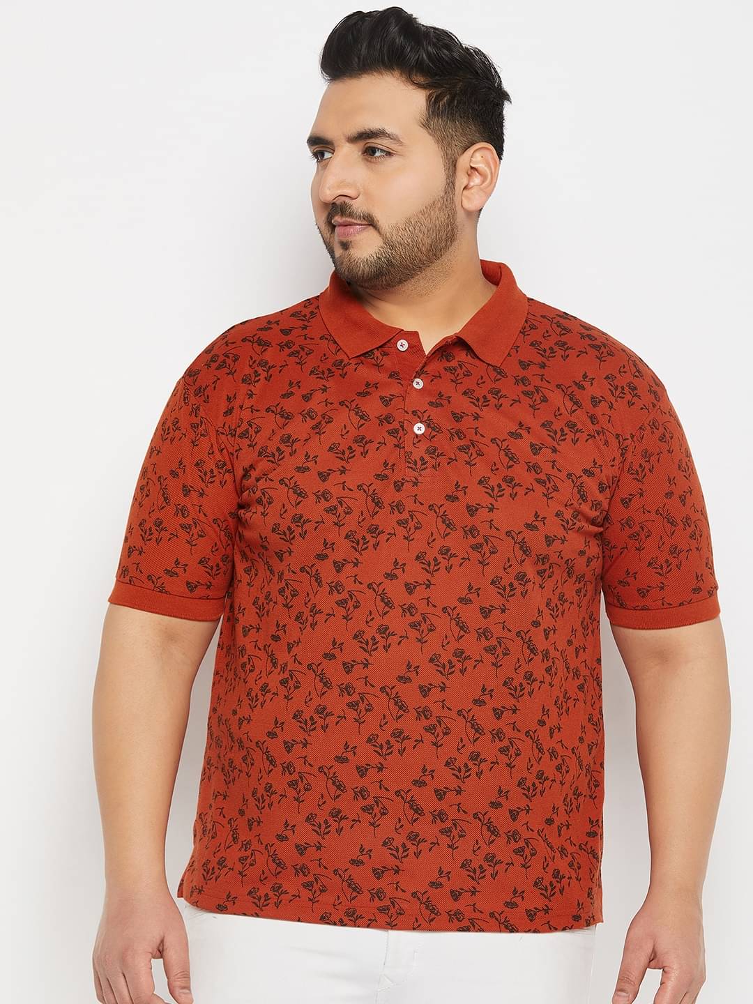 The Million Club Pack of 1 Cotton Blend Regular Fit Printed Half Sleeves Men's Polo T Shirt ( Rust ) The Million Club Pack of 1 Cotton Blend Regular Fit Printed Half Sleeves Men's Polo T Shirt ( Rust )