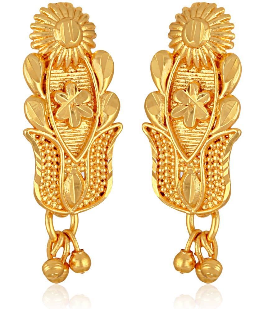 VIVASTRI Golden Stud Earrings ( Pack of 1 ) - Earrings | Buy online on ZillyBuy