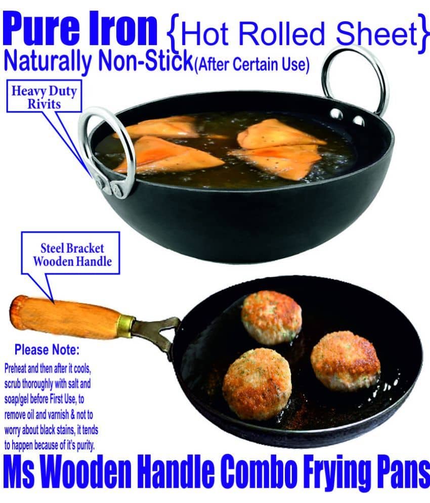 Veer Iron Deep Kadhai 2 mm ( 2 ) L - Cookware | Buy online on ZillyBuy