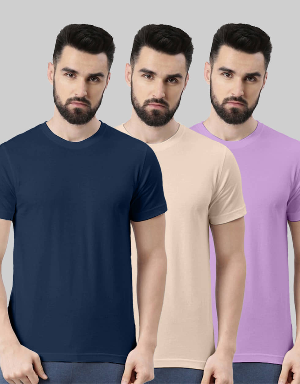 Veirdo Pack of 3 100% Cotton Regular Fit Men's T-Shirt ( Green )
