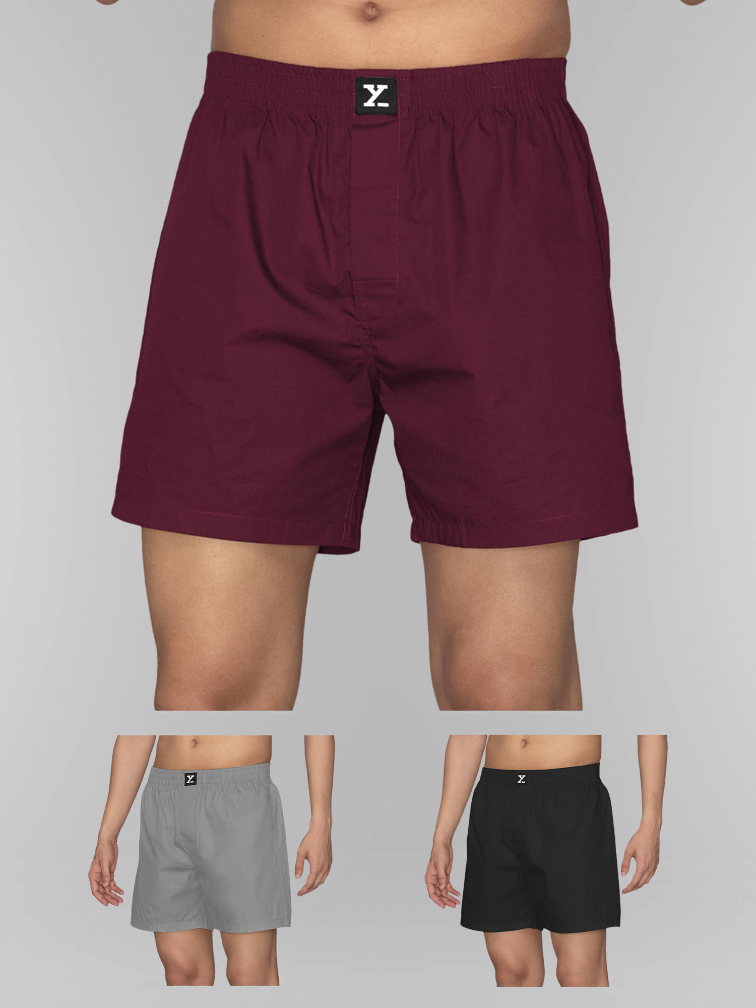 XYXX Pack of 3 Cotton Boxers For Men's ( Multicolor )