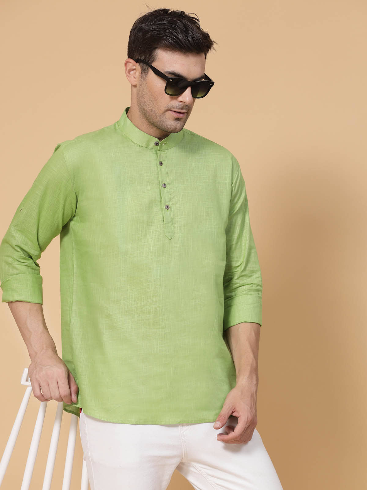 allan peter Green Cotton Men's Regular Kurta ( Pack of 1 ) - Kurtas & Kurta Sets | Buy online on ZillyBuy