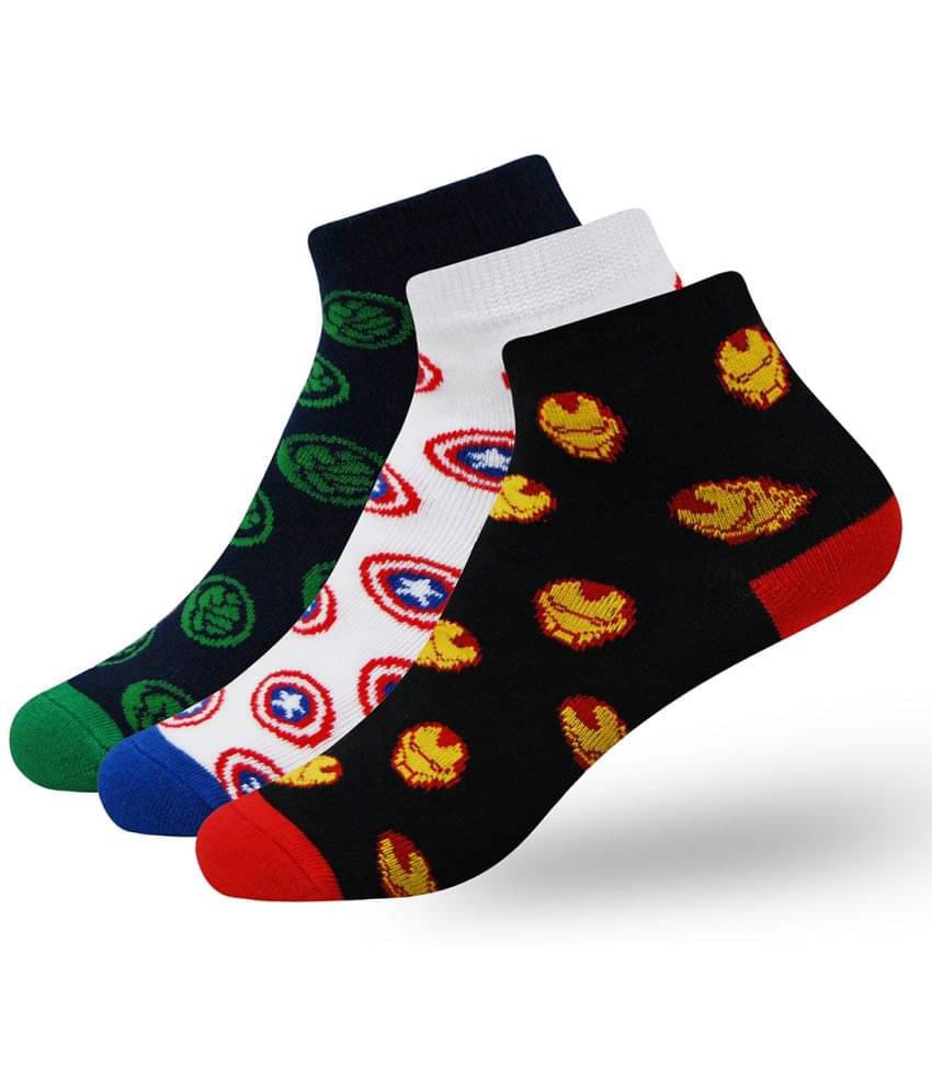     			Balenzia X Marvel Multicolor Cotton Blend Boy's Ankle Length Socks ( Pack of 3 )