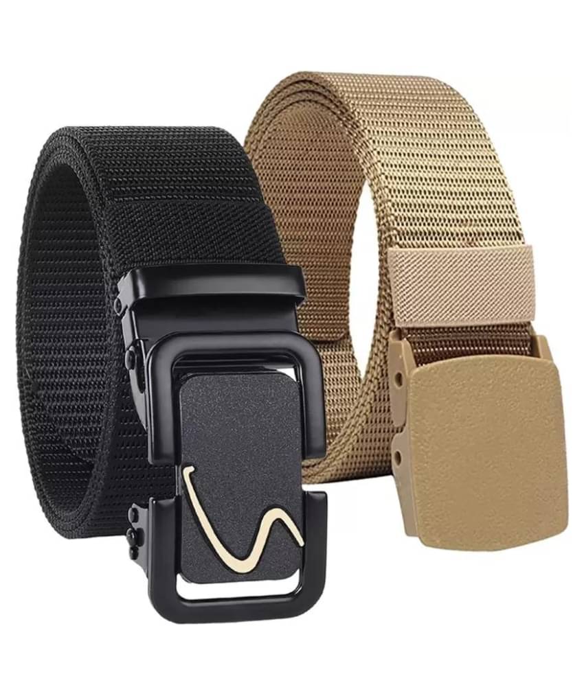     			Clock21 - Black Nylon Men's Casual Belt ( Pack of 1 )