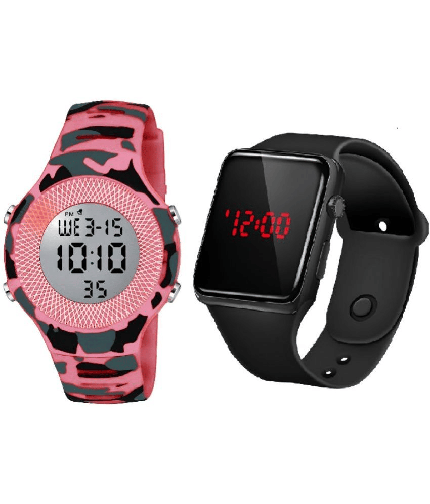 DECLASSE Pink Dial Digital Girls Watch ( Pack Of 2 )