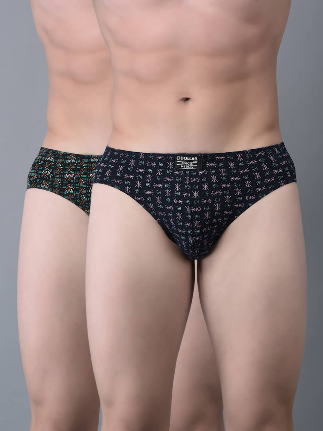     			Dollar Bigboss Men's Pack of 2 Soft Combed Cotton Printed Brief (Colour May Vary)