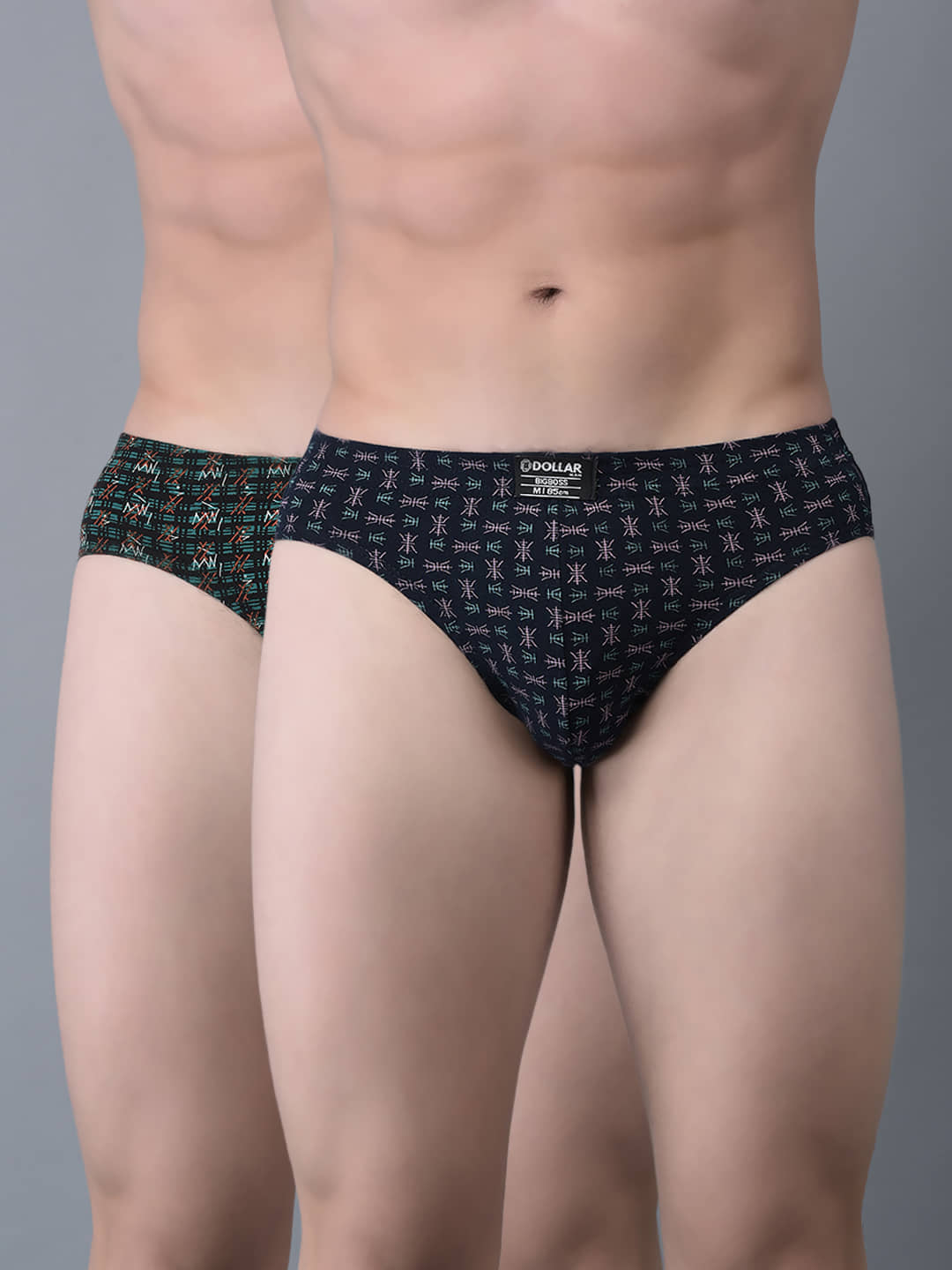 Dollar Bigboss Men's Pack of 2 Soft Combed Cotton Printed Brief (Colour May Vary)