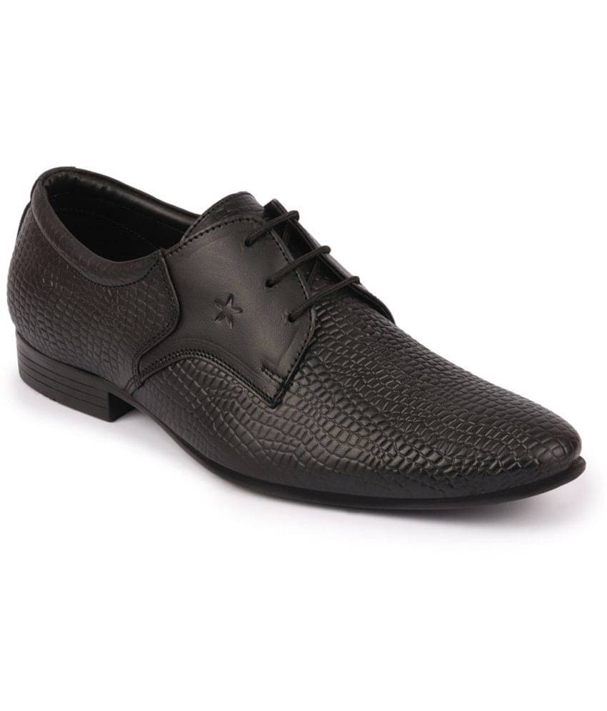     			Fausto Black Men's Brogue Formal Shoes