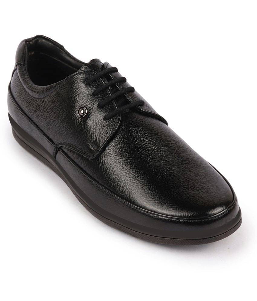     			Fausto Black Men's Derby Formal Shoes