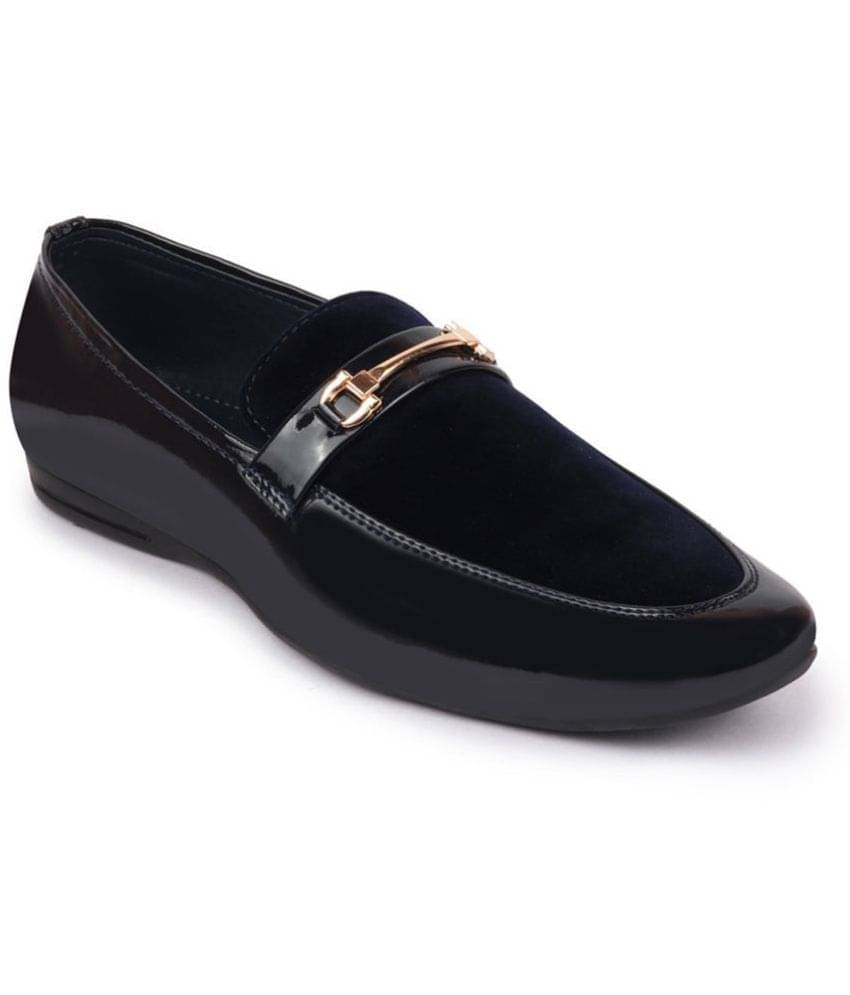    			Fausto Black Men's Mocassin Formal Shoes