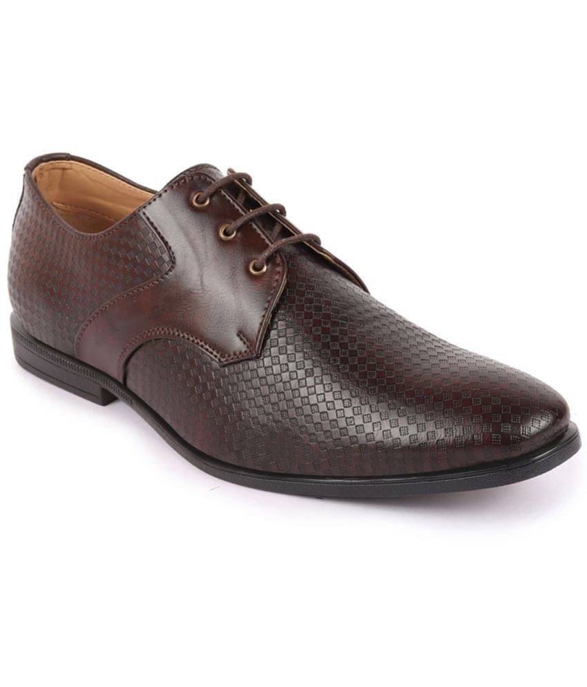     			Fausto Brown Men's Derby Formal Shoes