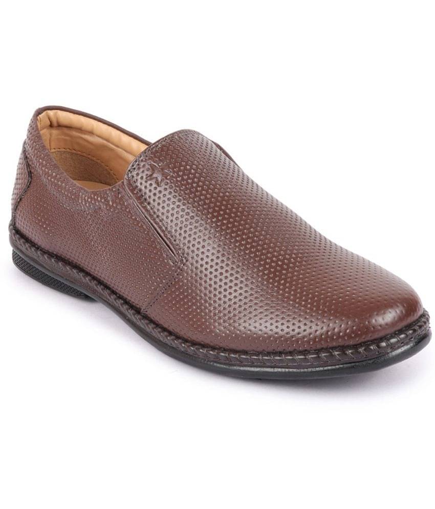     			Fausto Brown Men's Slip On Formal Shoes