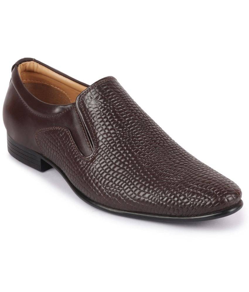 Fausto Brown Men's Slip On Formal Shoes Fausto Brown Men's Slip On Formal Shoes