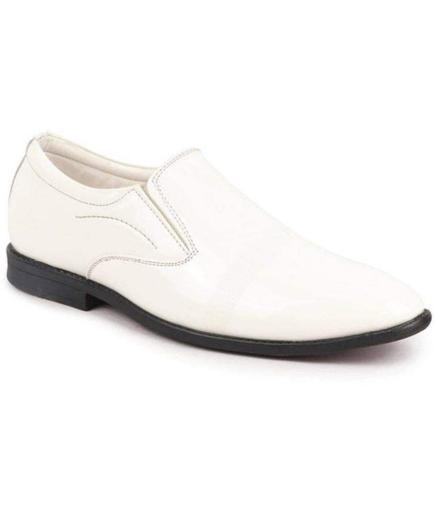Fausto White Men's Slip On Formal Shoes Fausto White Men's Slip On Formal Shoes