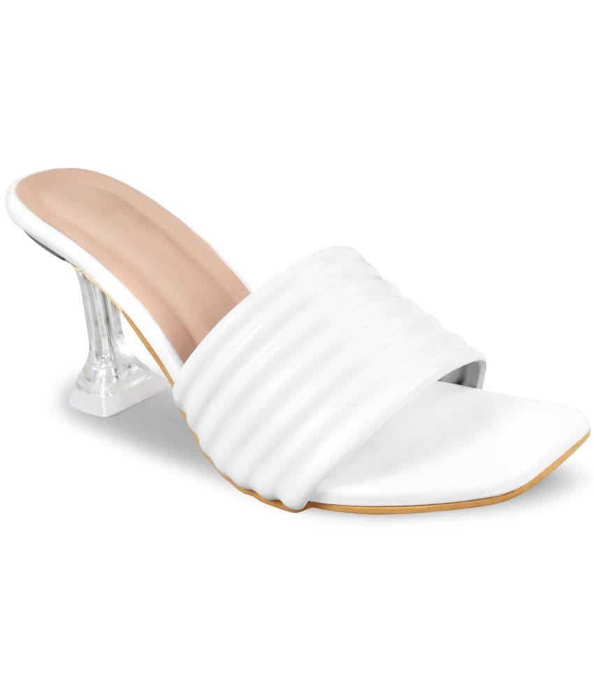 JM Looks White Women's Slip On Heels - Heels | Buy online on ZillyBuy