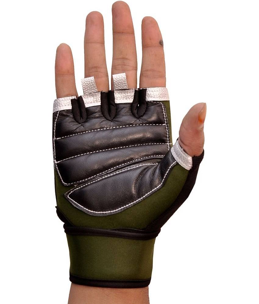 LITEFEEL Royal Olive Glove Unisex Polyester Gym Gloves For Advanced Fitness Training and Workout With Half-Finger Length