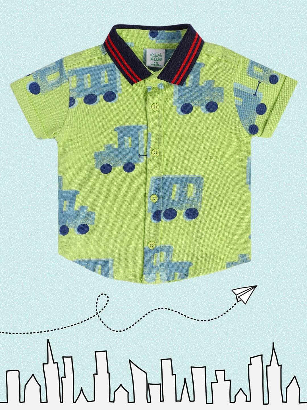     			MINI KLUB Pack of 1 Baby Boys Cotton Shirt ( Green )