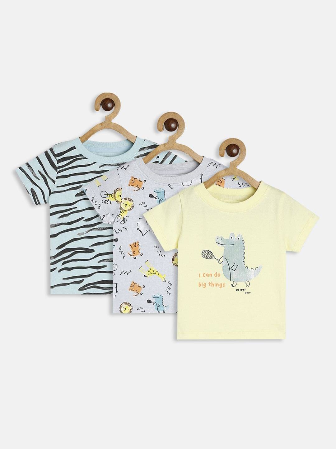     			MINI KLUB Pack of 3 Baby Boys Cotton T-Shirt ( Multi )