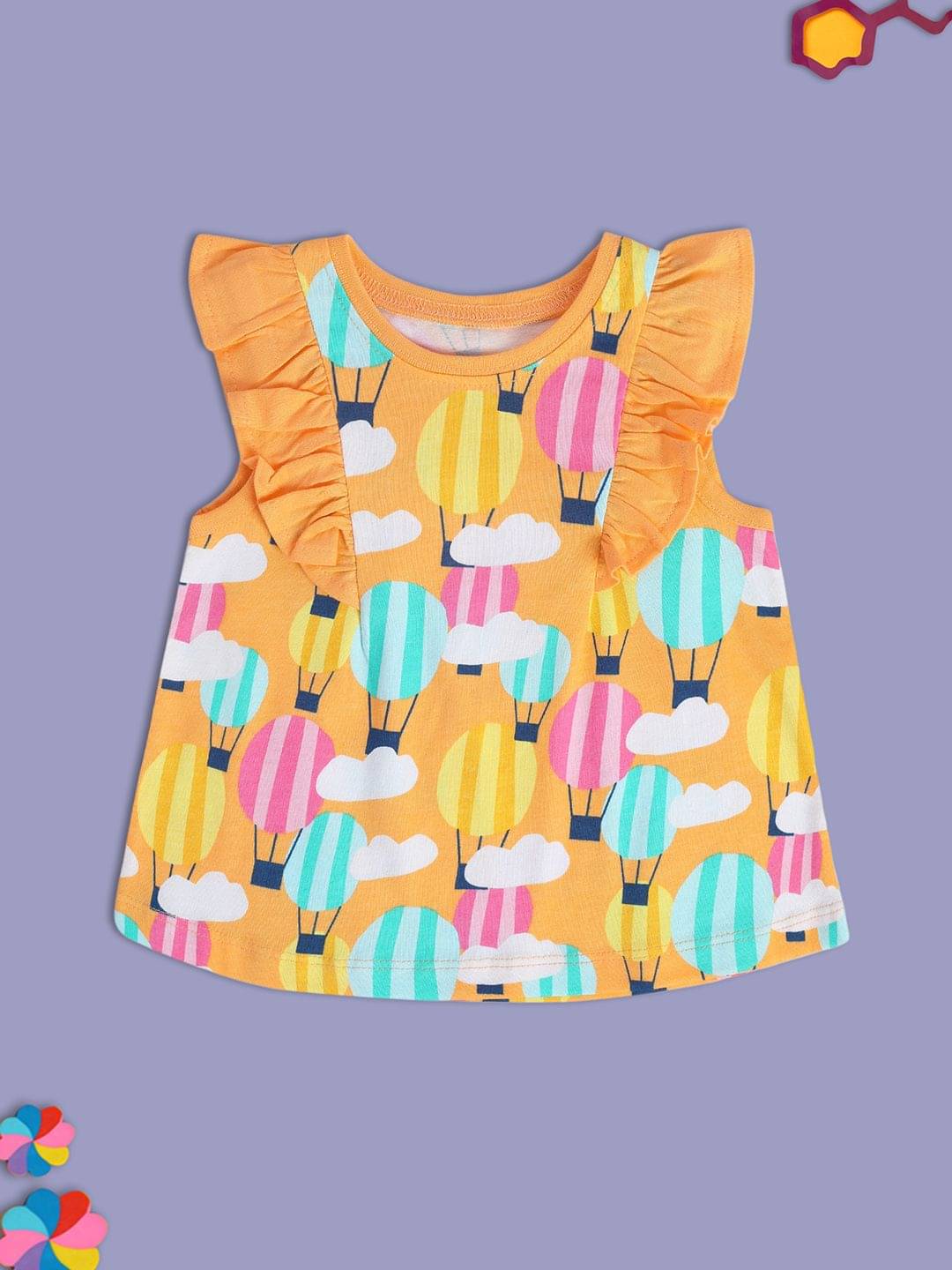     			MINI KLUB Pack of 1 Baby Girls Cotton Top ( Orange )