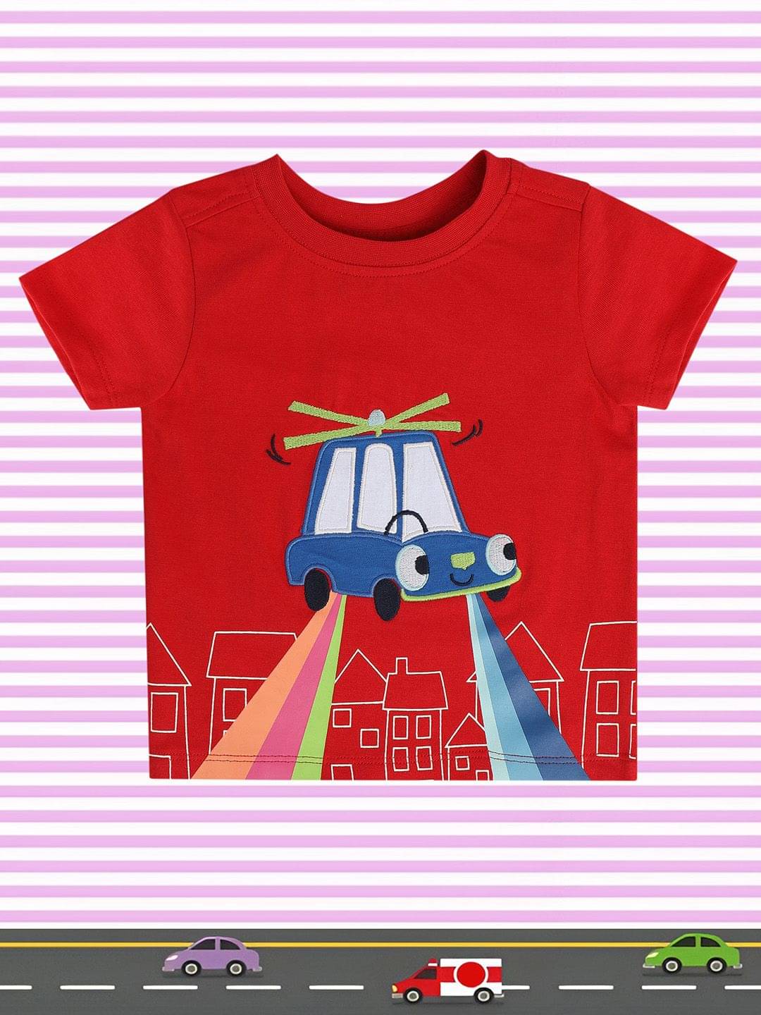     			MINI KLUB Pack of 1 Baby Boys Cotton T-Shirt ( Red )
