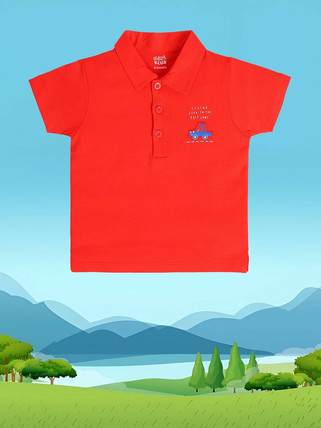     			MINI KLUB Pack of 1 Baby Boys Cotton Polo T-Shirt ( Red )