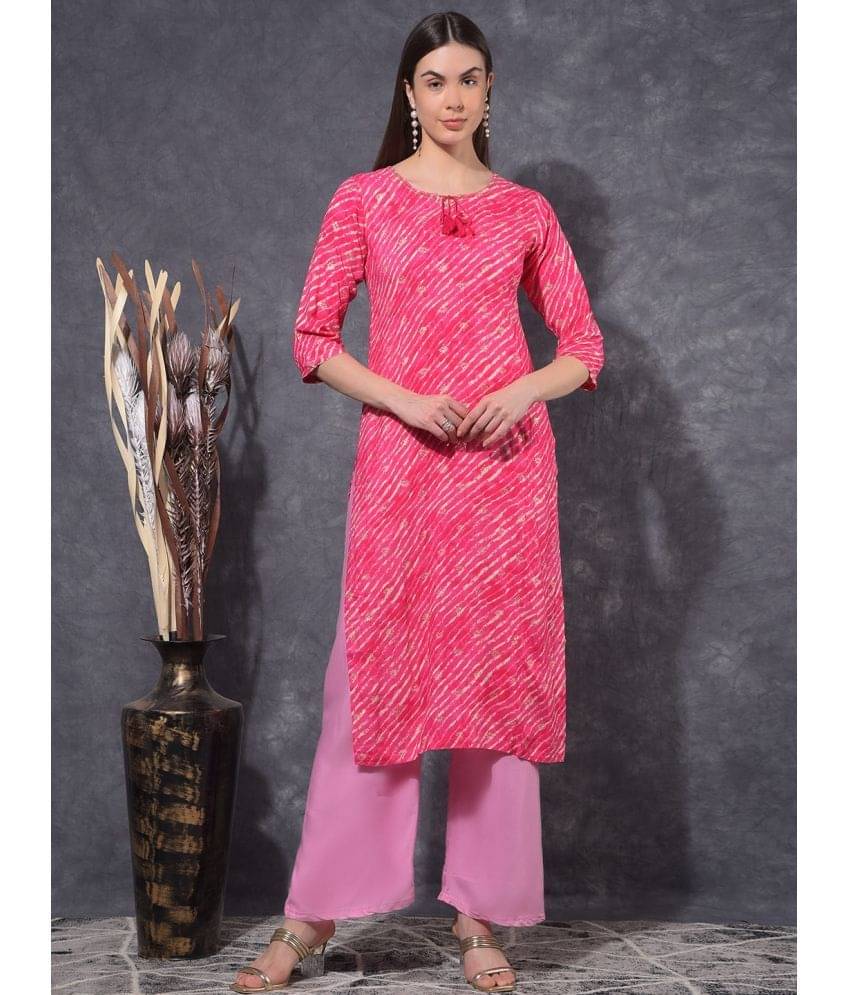 Mamoose Cotton Blend Self Design Straight Women's Kurti - Pink ( Pack of 1 ) Mamoose Cotton Blend Self Design Straight Women's Kurti - Pink ( Pack of 1 )