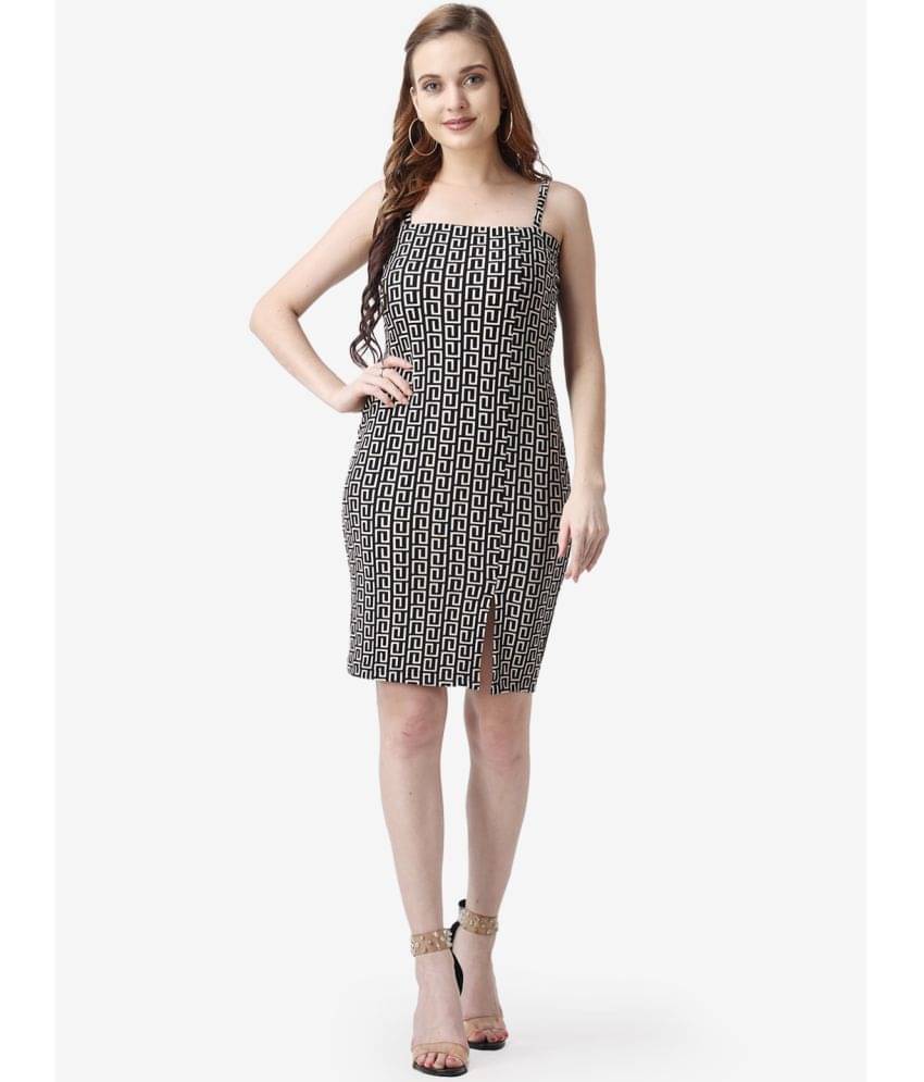     			POPWINGS Women Polyester Printed Bodycon Dress ( White )